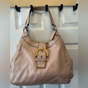 Coach C1294-F17092 SoHo Madison Lynn LARGE Shell Pink w Enamel Buckle Hobo GUC